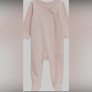 Nordstrom Baby Pink Lotus Dotted Ditsy Footie - 9months Great Gift